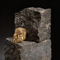 Boucle d'oreille élégante en forme de tête de dieu grec antique, en acier inoxydable 316L, 16G, étanche, inaltérable, piercing mythologique