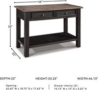 Table console de salon rustique Signature Design Ashley Tyler Creek avec 2 tiroirs |   Bois massif, montage facile, profondeur 22 pouces