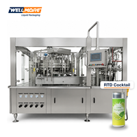 Ligne de mise en conserve automatique de cocktails pour usine de boissons, machine de remplissage et de sertissage isobare de canettes CO2 400 CPM, 12 oz, 16 oz