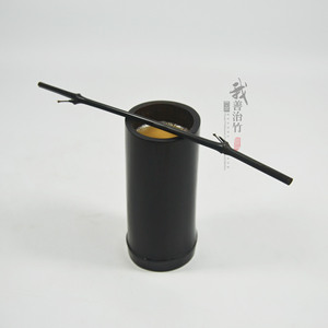 <b>Bamboo</b> Cup Deep Carbonized 6Cm Eco Friendly Drink Cup With <b>Bamboo</b> <b>Straws</b> For Tea Coffee Gift - Product Image 4