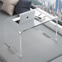 Petite Table basse transparente en acrylique pour la maison, Table basse pour la chambre, le bureau, le lit, l'ordinateur