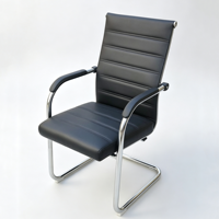Chaise de bureau confortable en cuir avec cadre métallique
