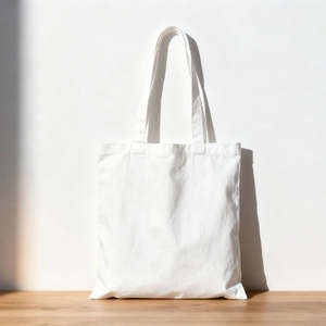 Sac shopping réutilisable en toile de coton bio, couleur unie, recyclé, impression personnalisée OEM ODM. - Product Image 6