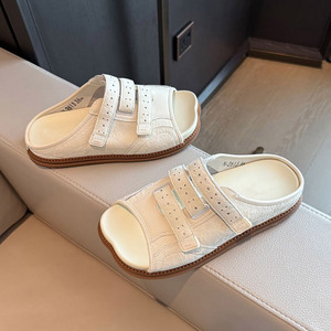 Sandales à double <span class=keywords><strong>velcro</strong></span> style Boken avec semelle épaisse rétro embossée pour un usage décontracté, chaussures pour enfants, pantoufles pour femmes - Product Image 5