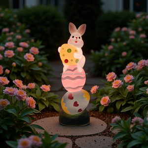 Rabbit Decorations Spring Easter Decor Easter Rabbit Holding <b>Egg</b> Statue - Product Image 2