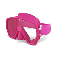 Masque de plongée sans cadre en silicone pour adulte, directement de l'usine, à faible volume, avec lentilles en verre et sangle élastique pour plongeurs et équipement de snorkeling