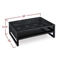 Support d'écran coulissant moderne à 2 niveaux en maille métallique avec ventouses antidérapantes pour bureau