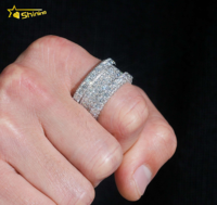 Bague pour homme en argent sterling 925, style hip-hop, bague de pinky, bague éternité, diamant de laboratoire, certifiée IGI