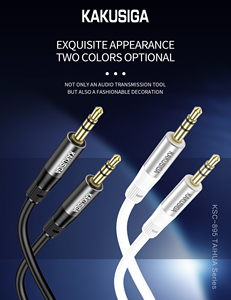 Mới đến Kakusiga AUX cáp 1m Silicone dây + hợp kim nhôm bền âm thanh dây <span class=keywords><strong>3.5mm</strong></span> đến <span class=keywords><strong>3.5mm</strong></span> - Product Image 2