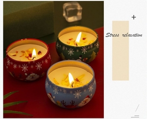 Penjualan pabrik lilin timah Multi mewah lilin kedelai beraroma lilin bulat kecil dengan bunga - Product Image 6