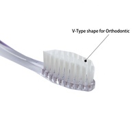 Brosse à dents pour appareil dentaire produit en gros brosses à dents orthodontiques spéciales pour adultes avec poils en forme de V