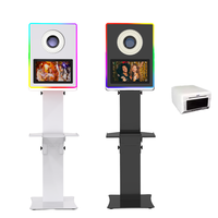 Photomaton iPad avancé Deluxe Duo avec support et imprimante, coque de photomaton facile à assembler, pour appareil photo reflex numérique professionnel