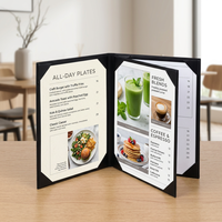 Couverture de menu de restaurant en cuir durable, anti-rayures, impression personnalisée du logo, menu de bar, café, directement de l'usine