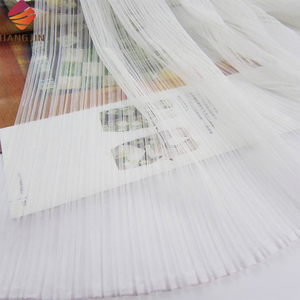 5 mét màu Hồng dọc nhăn xù vải tuyn vải 100% <span class=keywords><strong>polyester</strong></span> xếp li lưới vải tuyn vải cho váy cưới - Product Image 4