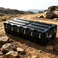 Boîte de rangement rotomoulée, boîte tactique, boîte de rangement en plastique robuste pour camionnette, SUV, camping, expédition