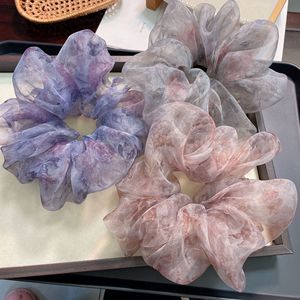 Nuevas llegadas: Coleteros de tela grandes con diseño floral para mujer y niña, accesorios elásticos para el cabello. - Product Image 2