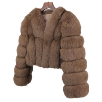 Manteau en Vraie Fourrure de Renard d'Hiver sur Mesure à Manches Longues, Mode Femme Grande Taille, Vêtement Moelleux pour Dames