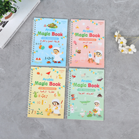 Cahier de pratique d'écriture magique transfrontalier en anglais pour enfants, cahier à rainures pour l'entraînement au contrôle du stylo, cadeau en carton blanc