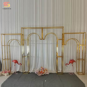 Décoration de scène de mariage lisse support de toile de fond en arc de mariage en métal toile de fond intéressante pour mariage de luxe - Product Image 2