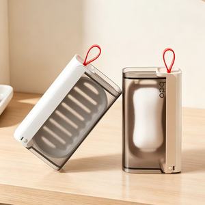 Portasapone <span class=keywords><strong>da</strong></span> Viaggio Portatile con Coperchio a Scatto, Doppio Strato con Drenaggio e Gancio per Bagno, Doccia, Viaggi all'Aperto, Organizzatore per Sapone - Product Image 2