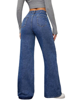 YUANBOFEI Jeans personnalisés de haute qualité, vintage, lavés, brillants, à paillettes, coupe large, respirants et décontractés pour femmes