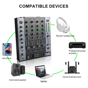 Mezclador de Audio Profesional de 4 Canales TNH <span class=keywords><strong>MC4000</strong></span> de Metal para DJ, Discotecas, Hogar, Consola Mezcladora de Potencia, Uso con Altavoces - Product Image 5