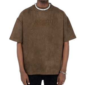 เสื้อยืดผู้ชายทรงโอเวอร์ไซส์ ผ้าถัก ปักลาย 3 มิติ ผ้ากันยับ ระบายอากาศดี แขนสั้น เหมาะสำหรับออกกำลังกาย/วิ่ง ทรงพอดีตัว - Product Image 1
