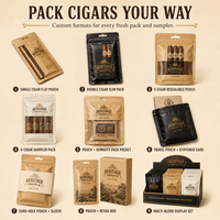 Sac en plastique d'emballage portable de tabac à cigares 3 pièces personnalisé avec logo sac d'emballage étanche à l'humidité et à température contrôlée en mylar