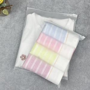 Custom logo printing slide matte/frosted biodegradable zipper plastic bag transparent garment t-shirt zipper bag with own logo