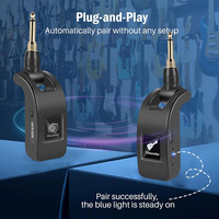 2.4GHz Wireless Guitar Transmitter Receiver for Bass Violin Keyboard Electric Instrument with Premium Sound