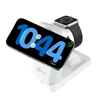 Stasiun Pengisi Daya Nirkabel Lipat Multifungsi 3 in 1 untuk iPhone 18 17 Pro Max AirPods Watch, Dudukan Pengisi Daya Magnetik Nirkabel