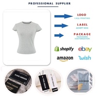 Nouvelle Tendance T-shirt Court Ajusté à Manches Courtes avec Logo Personnalisé en Strass, en Coton Spandex Respirant, Style Basique pour Femme