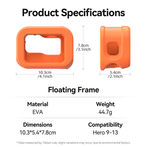 TELESIN Cadre sous-marin pour caméra Go Pro <span class=keywords><strong>Hero</strong></span> 13-9 <span class=keywords><strong>Protection</strong></span> EVA Cadre flottant à grande flottabilité - Product Image 6