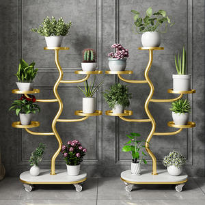 Support à fleurs rond <span class=keywords><strong>en</strong></span> aluminium nordique, moderne, intérieur/extérieur, maison et jardin, balcon multi-niveaux, support à pots de fleurs de luxe personnalisable - Product Image 2