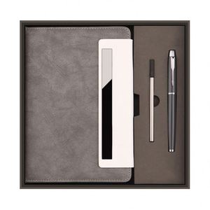 Ensemble cadeau de carnet en cuir de luxe Maxfree avec stylo et crayon en acier inoxydable, format A5, coffret cadeau promotionnel de bureau exquis - Product Image 4