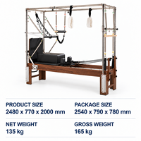 Tendance 2026 : Reformer Pilates Cadillac 3-en-1 en bois de noyer avec tour, portable et réglable, durable pour la maison et le studio
