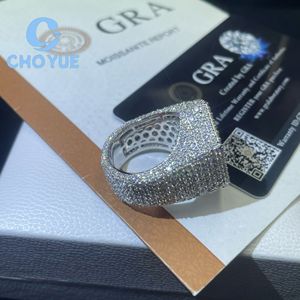 hot sale 925 Sterling <b>Silver</b> Custom VVS Moissanite Snowflake <b>Ring</b> Ice Out Eternity Band Hip Hop <b>for</b> <b>Men</b> Pass Diamond Tester GRA - Product Image 4