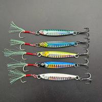 Leurre de Jigging Top Right JIG106 17g~60g avec Hameçons, Jigs Slow Pitch en Métal, Leurre de Coulée en Métal pour Eau Salée