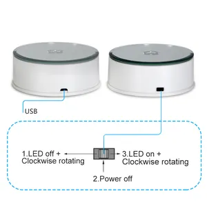 Turntable-BKL 360 Degree LED Electricrotating Cake Base Turntable Display Stand