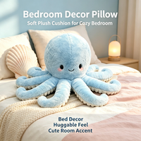 Coussin en peluche pieuvre personnalisé avec logo, 40/50/60cm, doux, animal marin en peluche, décoration d'intérieur, jouet en peluche en gros