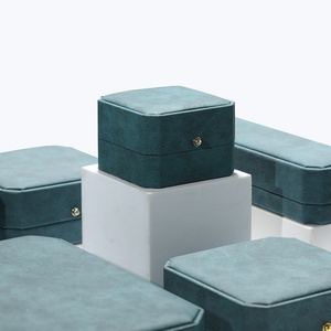 Wholesale Rectangle <b>Blue</b> PU Leather Jewelry <b>Storage</b> <b>Box</b> Octagonal Button Lock Ring Necklace Packaging Case - Product Image 2