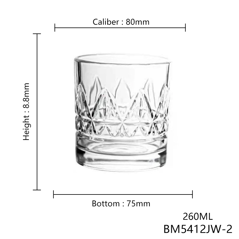 Verre à whisky pyramide transparent de 260 ml