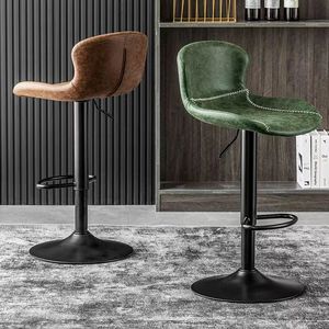 Modern Luxury Kitchen Design <b>Bar</b> Chairs <b>Adjustable</b> Swivel <b>Bar</b> <b>Stool</b> With Plastic Back and Pu Seat - Product Image 3