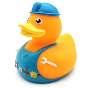 Funny Promotional Gift Builder Architect Engineer character duck Yellow Rubber Duck Bath Toy