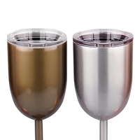 Verres à vin en acier inoxydable à double paroi isolés, sans BPA, modernes, 11 oz, avec couvercles, ensemble de 4 pièces