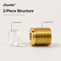 Lentille de focalisation laser optique ZhonNa M7, coque en cuivre, lentille en plastique, accessoire professionnel pour tête laser, pour lentille de 5,0 mm de diamètre