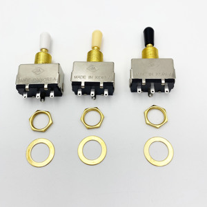 Ingesloten 3-weg pick-up selectorbox-stijlknoppen Gitaartoggleschakelaar met logo gouden plastic dop voor LP elektrische gitaar - Product Image 1