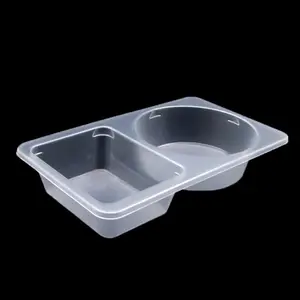 WHOLE SALE 2 Compartment Sealing Film PP EVOH High Barrier Disposable Plastic Sauce Tray