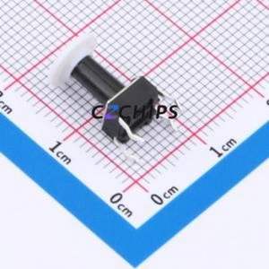 TSA06131-120B332CA-006E Tactile Switch Through hole-4P,6.1x6.1mm Switch Single Pole Single Throw Round Button 1.8N 6.1mm - Product Image 2