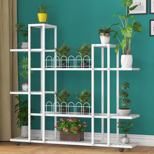 Estante para flores minimalista moderno de varias capas, tipo vertical, ecológico, para sala de estar, balcón, estante de almacenamiento, forma rectangular - Product Image 3